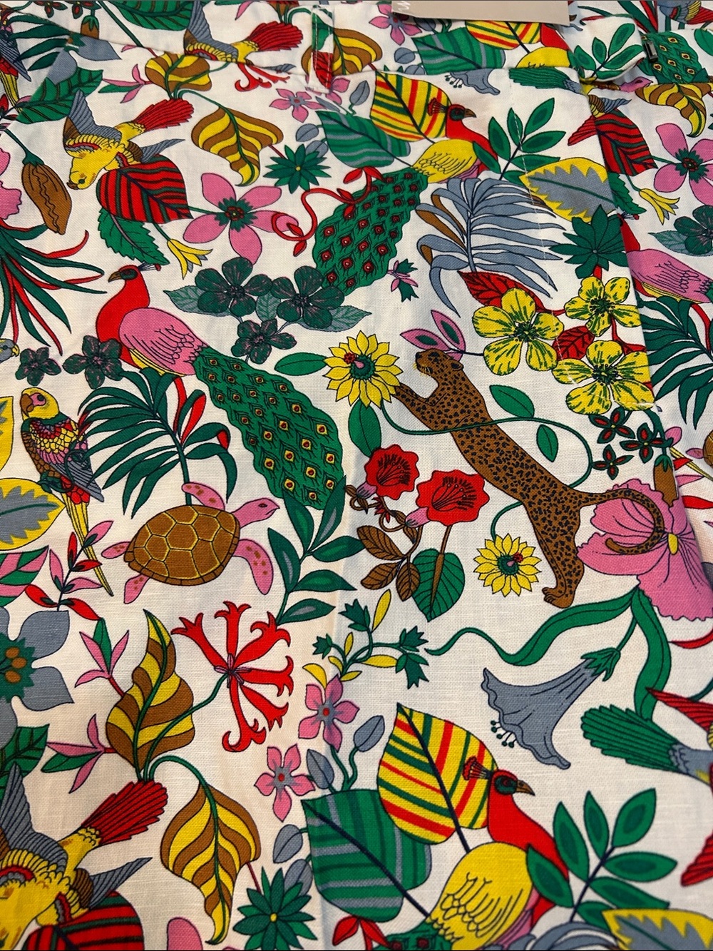 NWT Boden Multicolor Floral tropical animal  Straight-Leg Pants  linen cotton - Picture 13 of 14